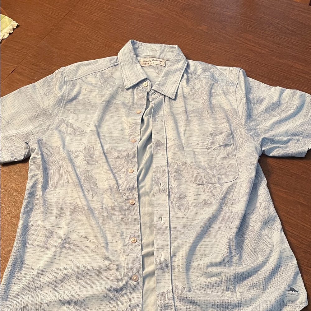 Tommy Bahama Light Blue Short-Sleeve Button-Down Shirt